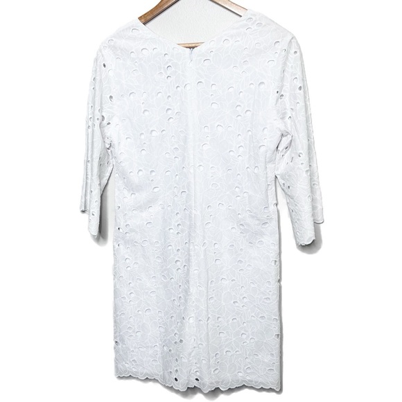 New with Tags Rabbit Rabbit Rabbit Women White Lace 3/4 Sleeve V-Neck Mini Dress - Picture 11 of 16